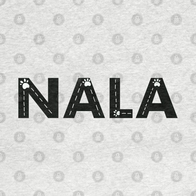 Nala cat name made of hand drawn paw prints by GULSENGUNEL